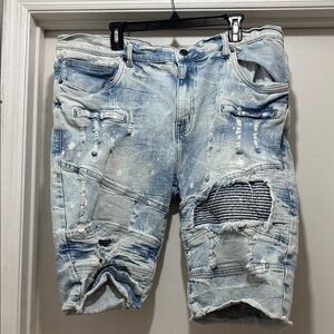 AHO Distressed Denim Men Shorts